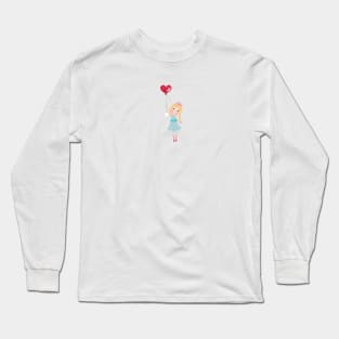 Cute fairytale with heart message balloon Long Sleeve T-Shirt